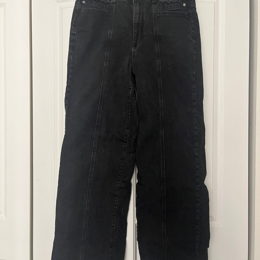 Classic, Wide Leg Black Women's Jeans